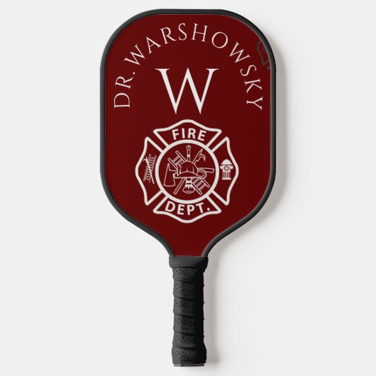 Benutzerdefinierte rot-weiße Fireman-Symbole Pickleball Schläger (Vorderseite)