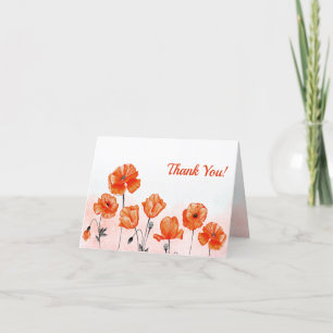 Benutzerdefinierte rote Aquarell-Mohnblumen Danke 