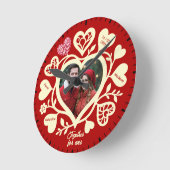 Benutzerdefinierte rote Creme Foto Herz Uhr (Winkel)