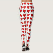 Benutzerdefinierte rote Herzinfarkt-Liebe Design-L Leggings (Rückseite)