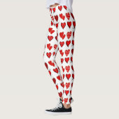 Benutzerdefinierte rote Herzinfarkt-Liebe Design-L Leggings (Links)