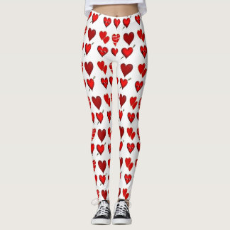 Benutzerdefinierte rote Herzinfarkt-Liebe Design-L Leggings