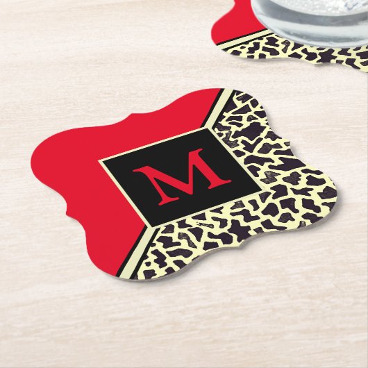 Benutzerdefinierte Rote Leopard-Untersetzer Untersetzer (angewinkelt)