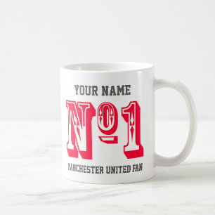 Benutzerdefinierte rote Nummer 1 Sportteam-Fan-Per Kaffeetasse