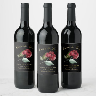 Benutzerdefinierte Rote Rose sorgt für Liebe Weinetikett