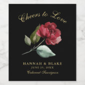 Benutzerdefinierte Rote Rose sorgt für Liebe Weinetikett (Einzelnes Label)