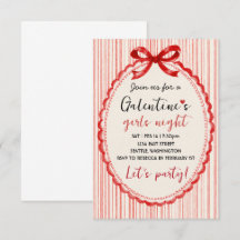 Benutzerdefinierte rote Schleife Galentines Party-