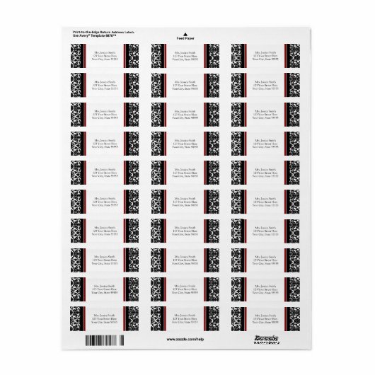 Benutzerdefinierte rote schwarze Damaske-Rücksende (Vorne)