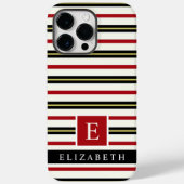 Benutzerdefinierte rote schwarze, weiße Farbstreif Case-Mate iPhone Hülle (Rückseite)