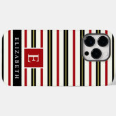 Benutzerdefinierte rote schwarze, weiße Farbstreif Case-Mate iPhone Hülle (Rückseite (Horizontal))