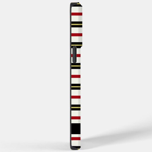 Benutzerdefinierte rote schwarze, weiße Farbstreif Case-Mate iPhone Hülle (Rückseite / Rechts)