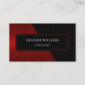 Benutzerdefinierte rote Streifen Schwarz-weißer Pu Visitenkarte (Vorderseite)