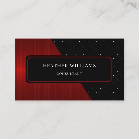 Benutzerdefinierte rote Streifen Schwarz-weißer Pu Visitenkarte (Vorderseite)
