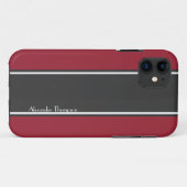 Benutzerdefinierte rote und schwarze Streifen Case-Mate iPhone Hülle (Rückseite (Horizontal))