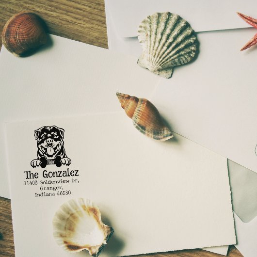 benutzerdefinierte Rotweiller-Rücksendeadresse, Gummistempel