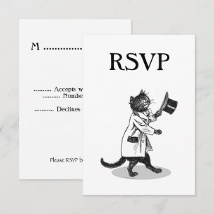 Benutzerdefinierte RSVP-Einladung Top Hat Cat Einladung