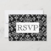 Benutzerdefinierte RSVP-Karten für Vintages Damask Einladung (Vorderseite)