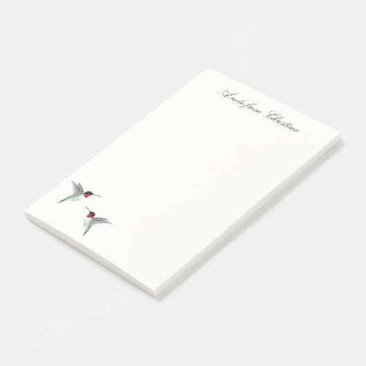 Benutzerdefinierte rubingewirbelte Hummingbird-Not Post-it Klebezettel (angewinkelt)
