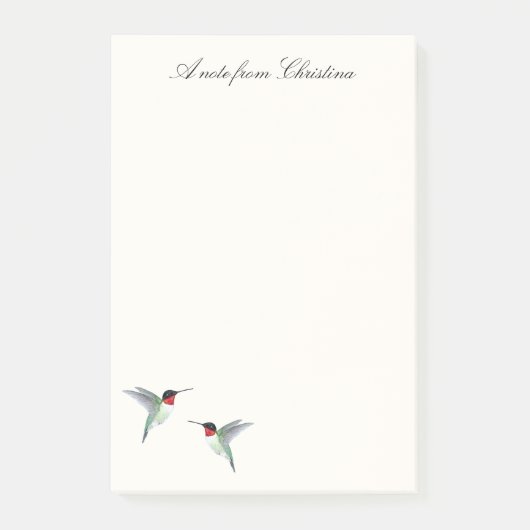 Benutzerdefinierte rubingewirbelte Hummingbird-Not Post-it Klebezettel (Vorderseite)