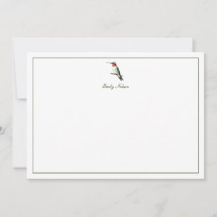 Benutzerdefinierte Ruby-throated Hummingbird Note Mitteilungskarte