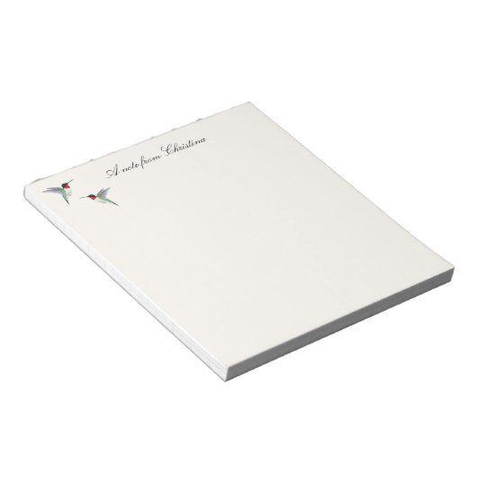 Benutzerdefinierte Ruby-throated Hummingbird Notes Notizblock (angewinkelt)