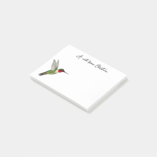 Benutzerdefinierte Ruby-throated Hummingbird Notes Post-it Klebezettel (angewinkelt)