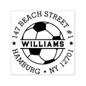 Benutzerdefinierte Rückgabestellungs-Soccer-Famili Permastempel (Design)