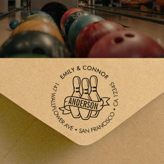Benutzerdefinierte Rücksendeadresse für Bowling-Fa Permastempel