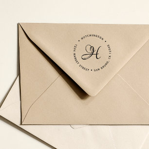 Benutzerdefinierte Rücksendeadresse für Monogramm- Gummistempel