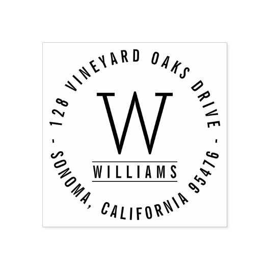 Benutzerdefinierte Rücksendeadresse für Monogramm Gummistempel (Prägung)