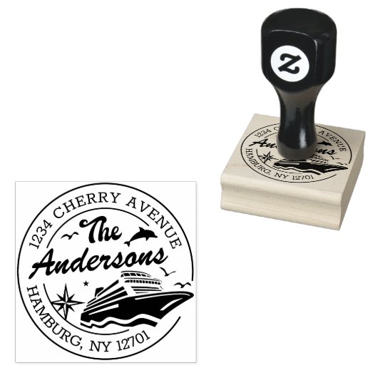 Benutzerdefinierte Rücksendeadresse mit Kreuzfahrt Gummistempel (Stempel)