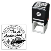 Benutzerdefinierte Rücksendeadresse mit Kreuzfahrt Permastempel (Beispiel)