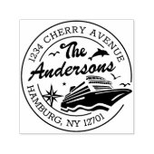 Benutzerdefinierte Rücksendeadresse mit Kreuzfahrt Permastempel (Design)