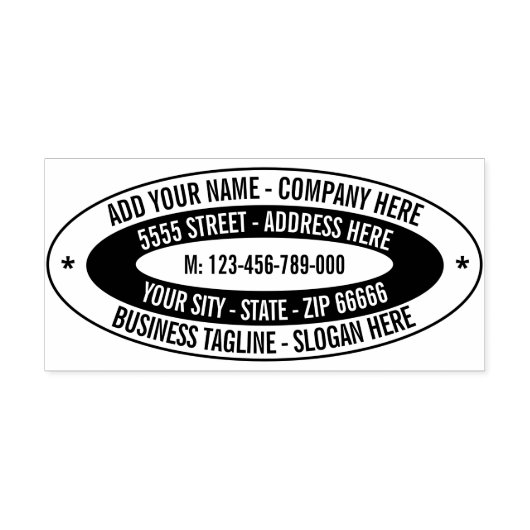 Benutzerdefinierte Rücksendeadresse Oval Self-Inki Permastempel (Design)