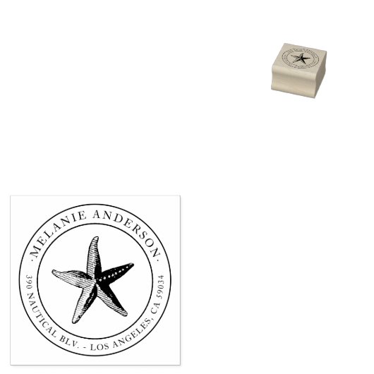 Benutzerdefinierte Rücksendeadresse von Nautic Sta Gummistempel (Stempel)