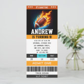 Benutzerdefinierte Rugby-Geburtstags-Ticket Einladung (Stehend Vorderseite)
