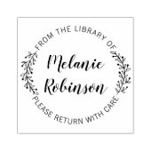 Benutzerdefinierte runde botanisch aus der Bibliot Gummistempel (Prägung)