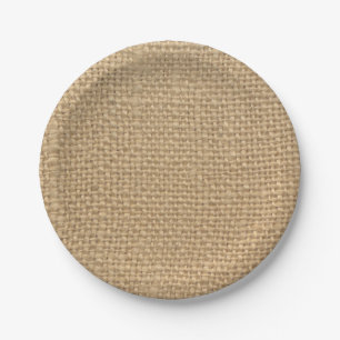 Benutzerdefinierte Rustic Burlap Party Paper Telle Pappteller