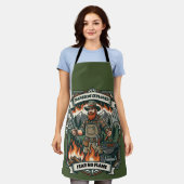 Benutzerdefinierte Rustikale BBQ Explorer Campfire Schürze (Getragen)