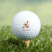 Benutzerdefinierte Rustikale Biene rostbraun gelb Golfball (Insitu T-Shirt)
