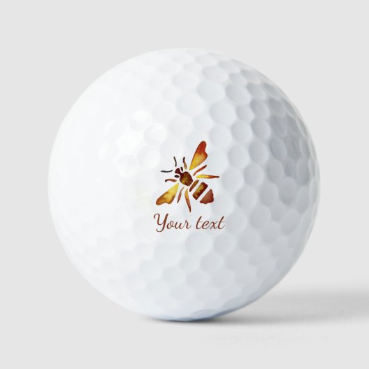 Benutzerdefinierte Rustikale Biene rostbraun gelb Golfball (Vorderseite)