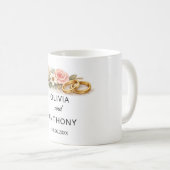 Benutzerdefinierte Rustikale Boho-Blumen-Hochzeits Kaffeetasse (VorderseiteRechts)