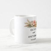 Benutzerdefinierte Rustikale Boho-Blumen-Hochzeits Kaffeetasse (Vorderseite Links)