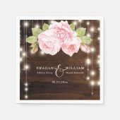 Benutzerdefinierte rustikale Holz String Lights Ro Serviette (Vorderseite)