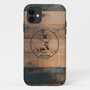 Benutzerdefinierte rustikale Holzstruktur & Hirsch Case-Mate iPhone Hülle