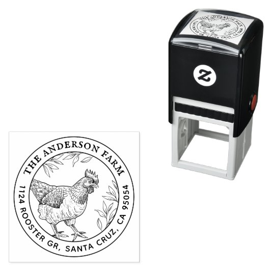 Benutzerdefinierte Rustikale Hühnerzuchtfirma Ansc Permastempel (Beispiel)