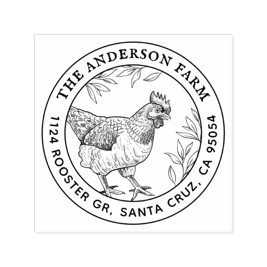 Benutzerdefinierte Rustikale Hühnerzuchtfirma Ansc Permastempel (Design)