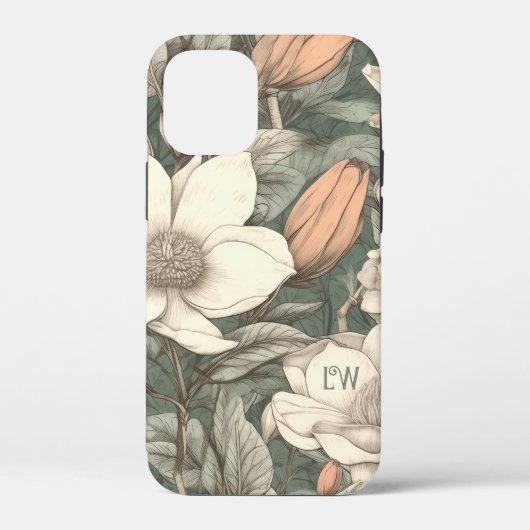 Benutzerdefinierte Rustikale Magnolien Gemalte Flo Case-Mate iPhone Hülle (Rückseite)