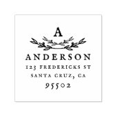 Benutzerdefinierte Rustikale Monogramm-Nachname-Rü Permastempel (Design)