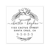 Benutzerdefinierte rustikale sukkulente Kränz-Rück Permastempel (Design)